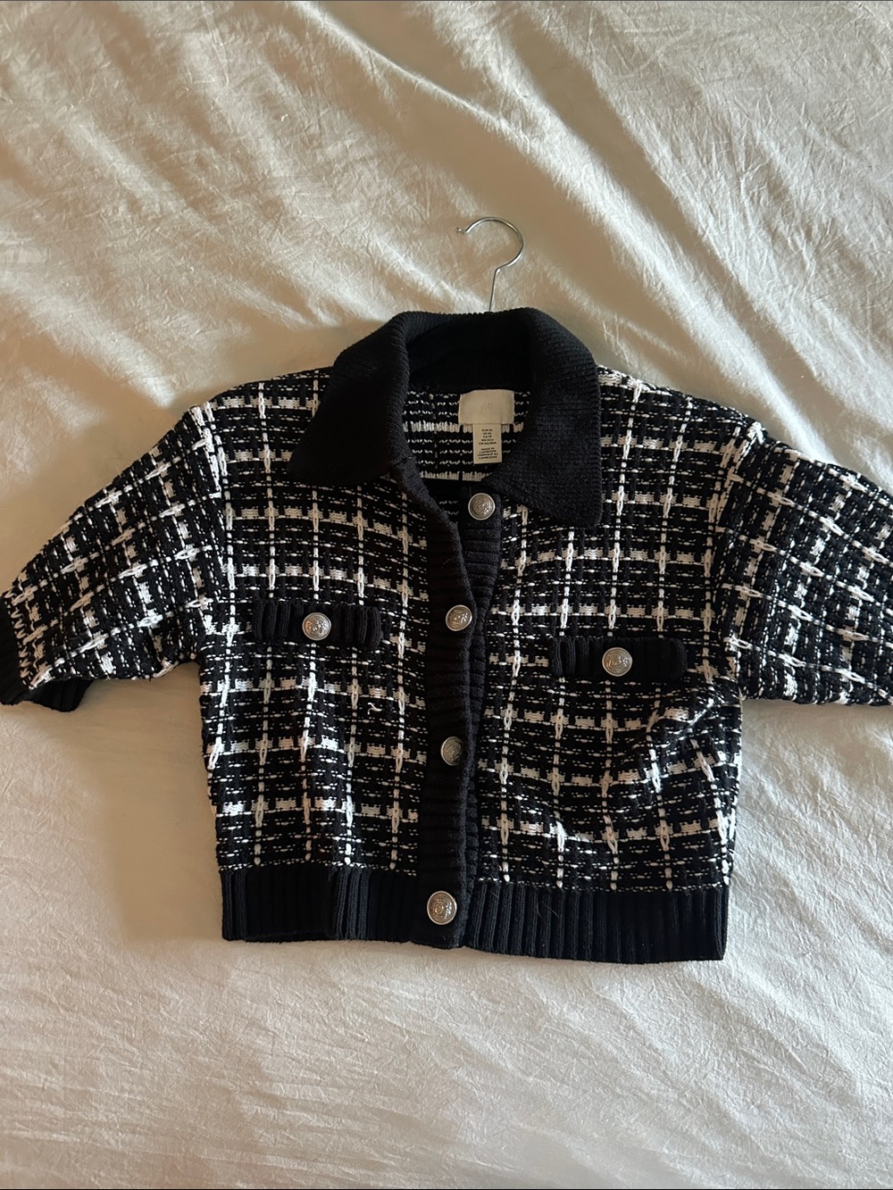 Black & White Tweed Knit Cardigan H&M